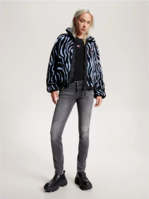 Calça jeans skinny desgastada de cintura baixa Sophie