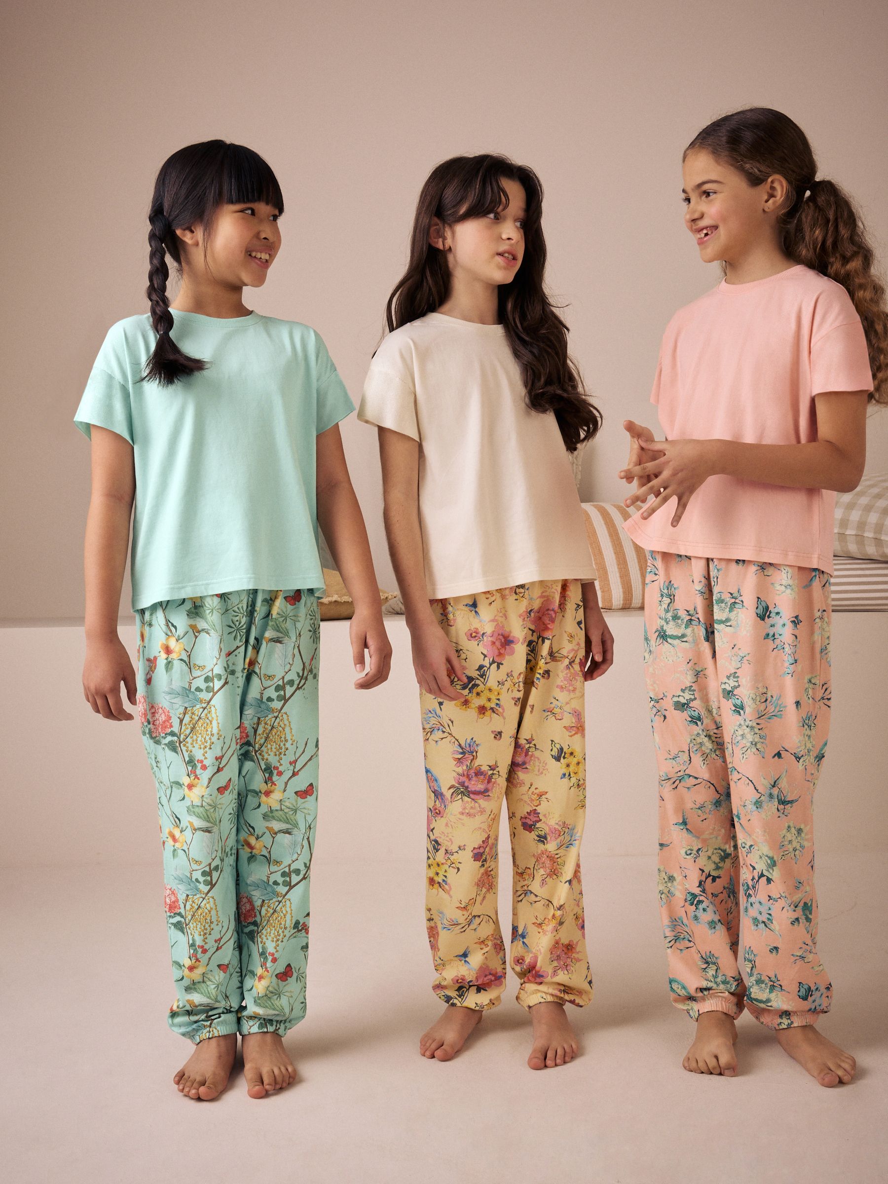 Roze/blauw - Verpakking van 3 pyjama's met joggingbroek (3 - 16 jr)