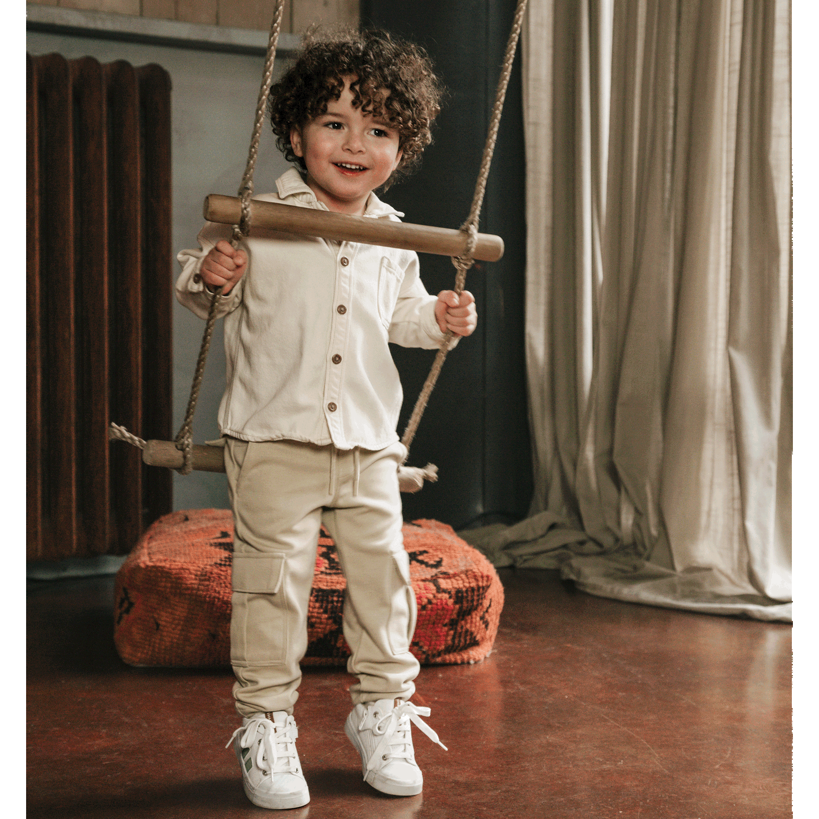 Shoesme witte sneaker met stripings Microleer | Uni schoenen