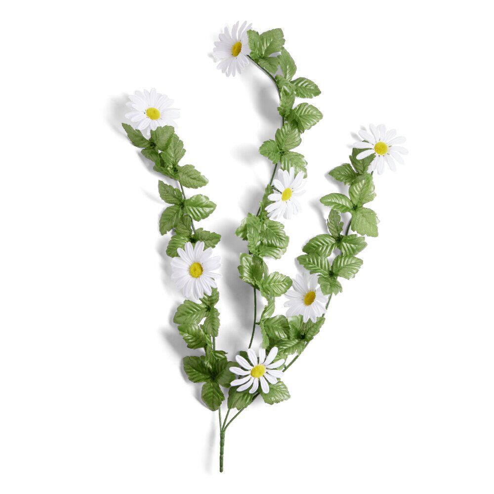 Chute marguerite L73cm feuillage artificiel vert