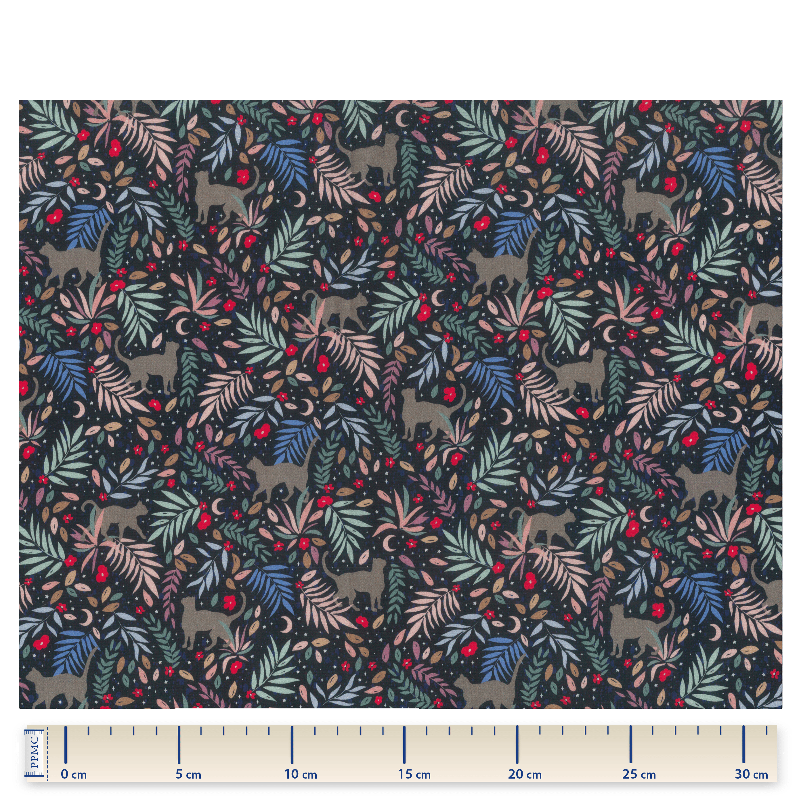 Coupon Tissu 1 M Nuit Féline