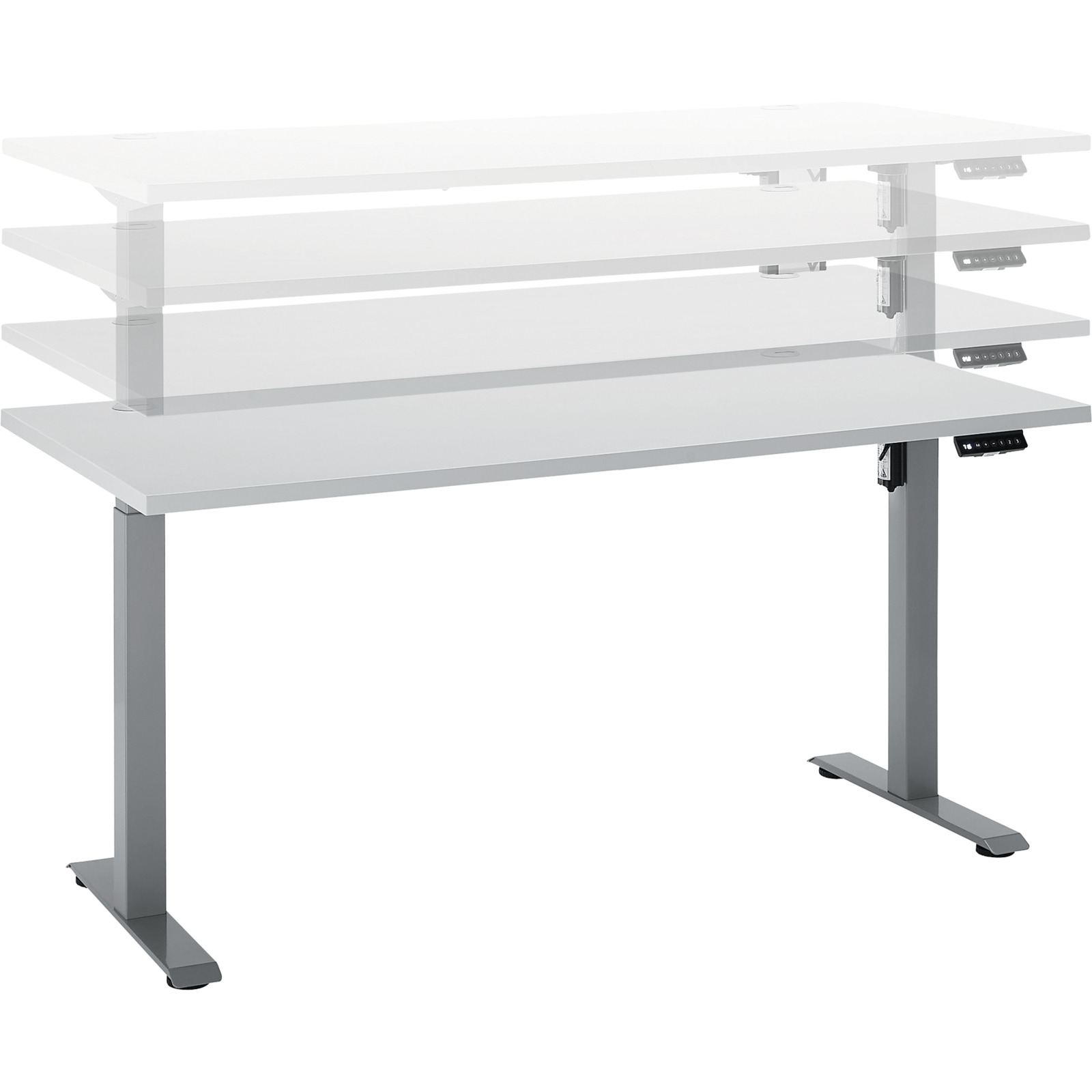 Schreibtisch Fly elektrisch höhenverstellbar Dekor lichtgrau 160 x 75-118 x 77 cm