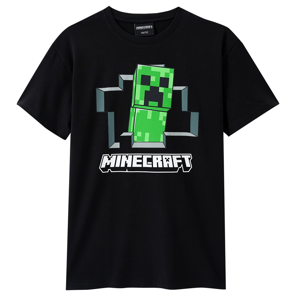 Yigga Minecraft T-Shirt mit Print schwarz