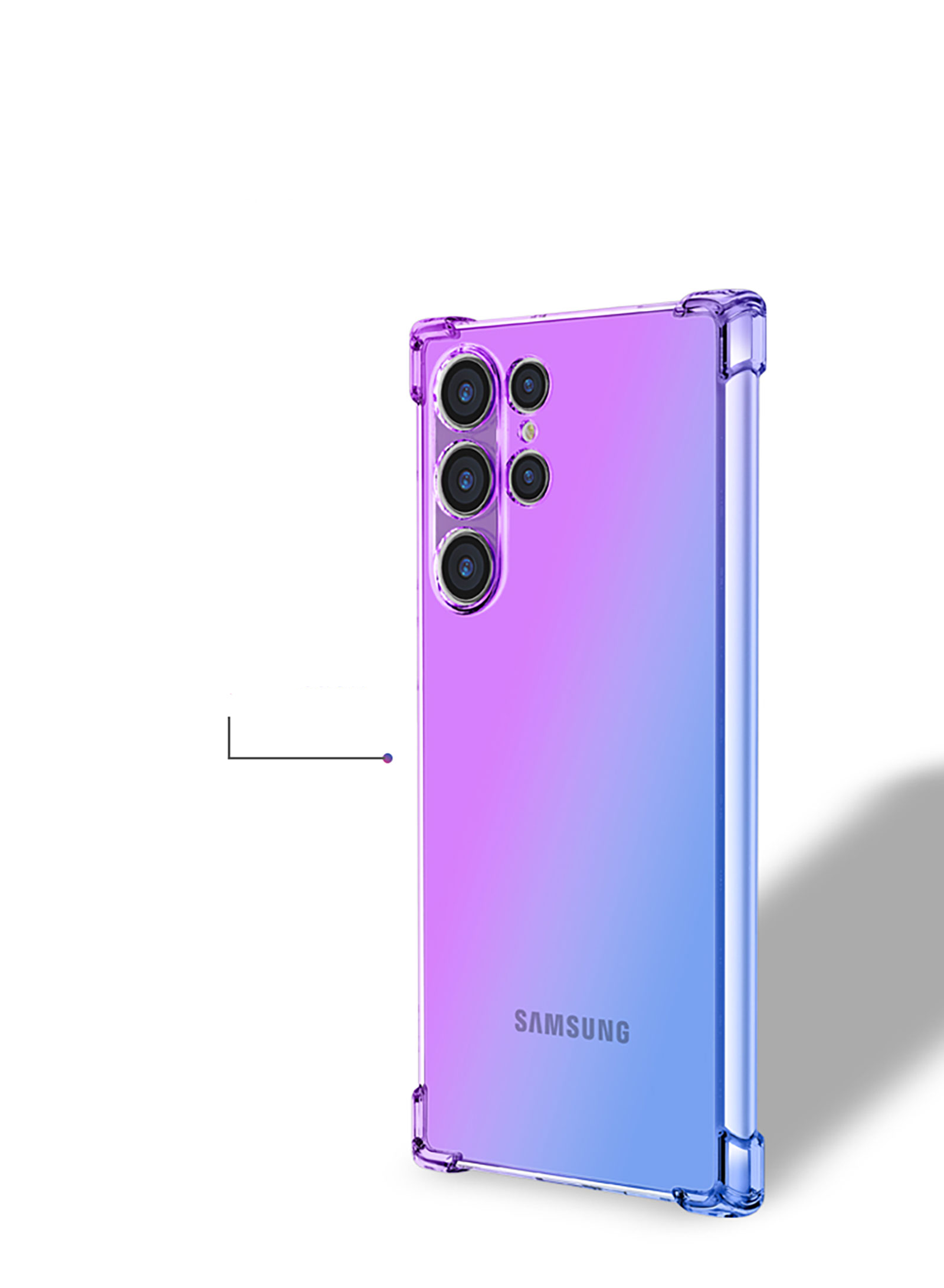Samsung Galaxy S23 Ultra 5G Gummi Hülle Air Cushion Fallschutz mit Farbverlauf - Lila / Rosa