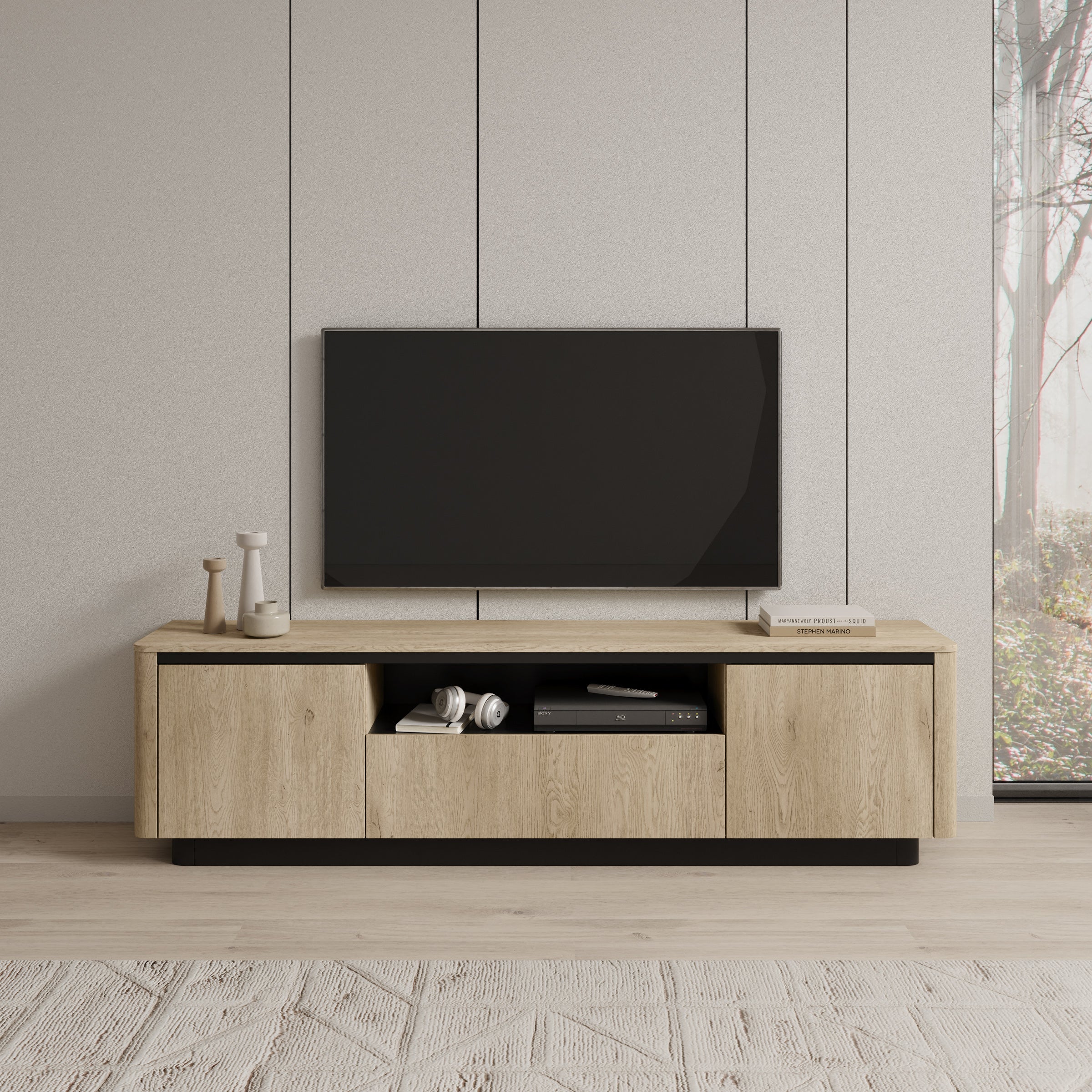 Meubella - Taywan - TV-Meubel - Eiken - 200 cm
