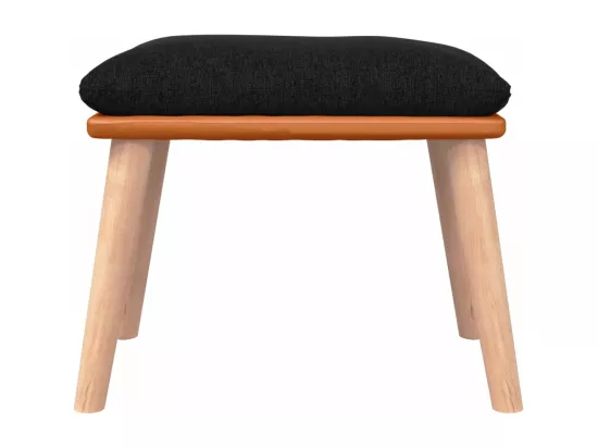 Chaise à bascule avec repose-pied Noir Tissu
