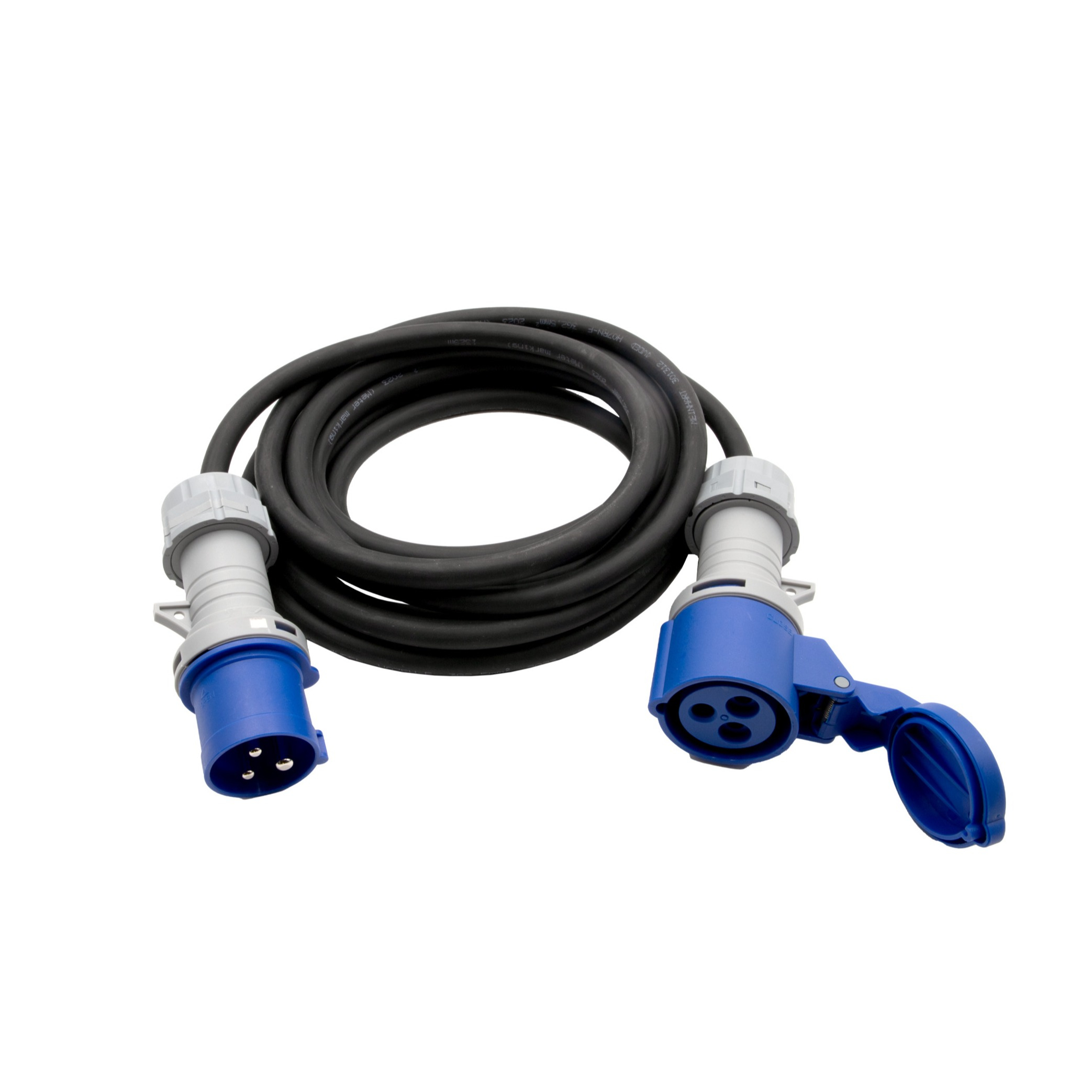 (5m) H07RN-F Verlängerungs Kabel mit CEE Kupplung auf CEE Stecker Gummi-Neopren 230V/16A (1167300605) - Schwarz