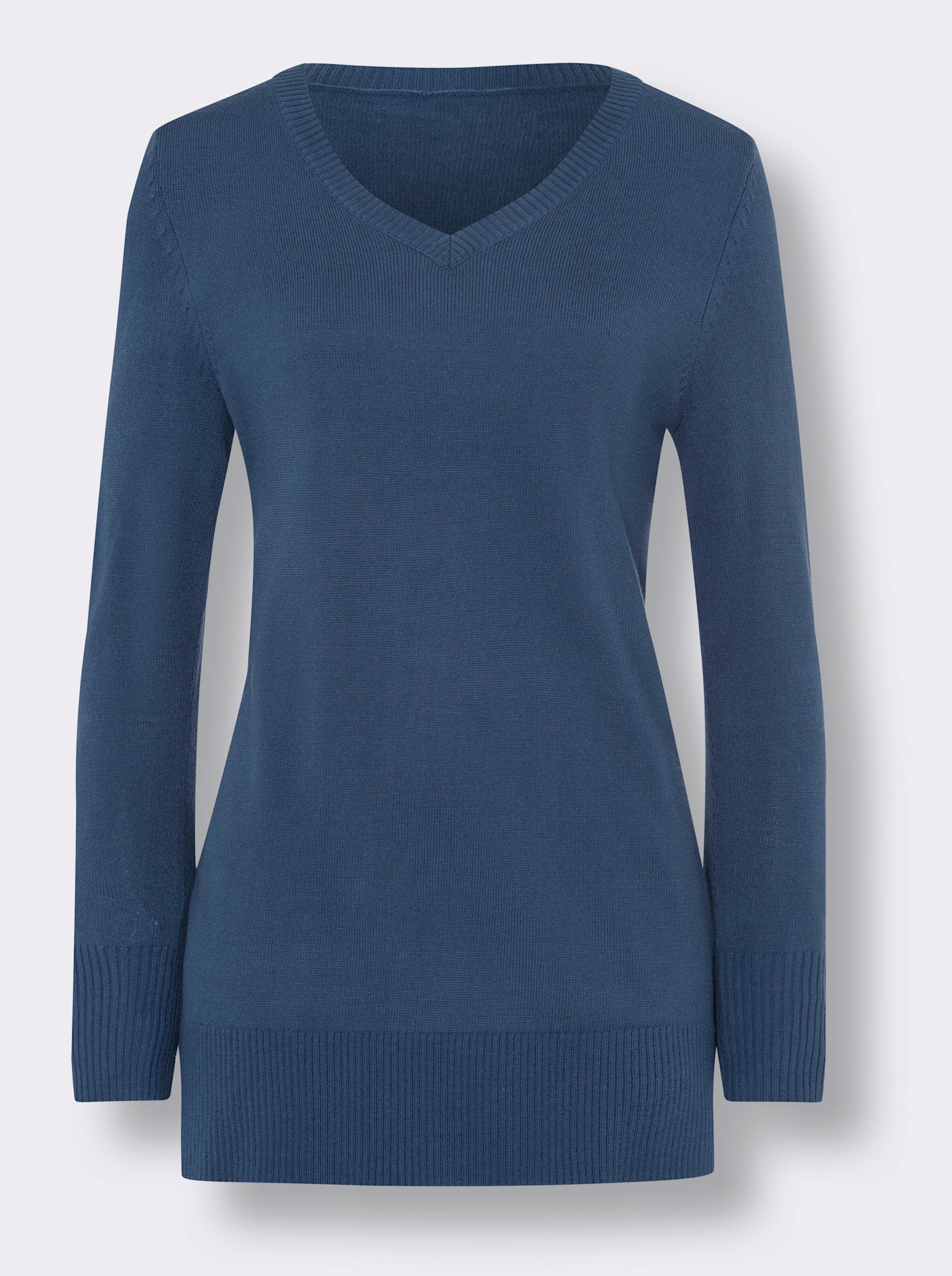 Longpullover mit langen Seitenschlitzen