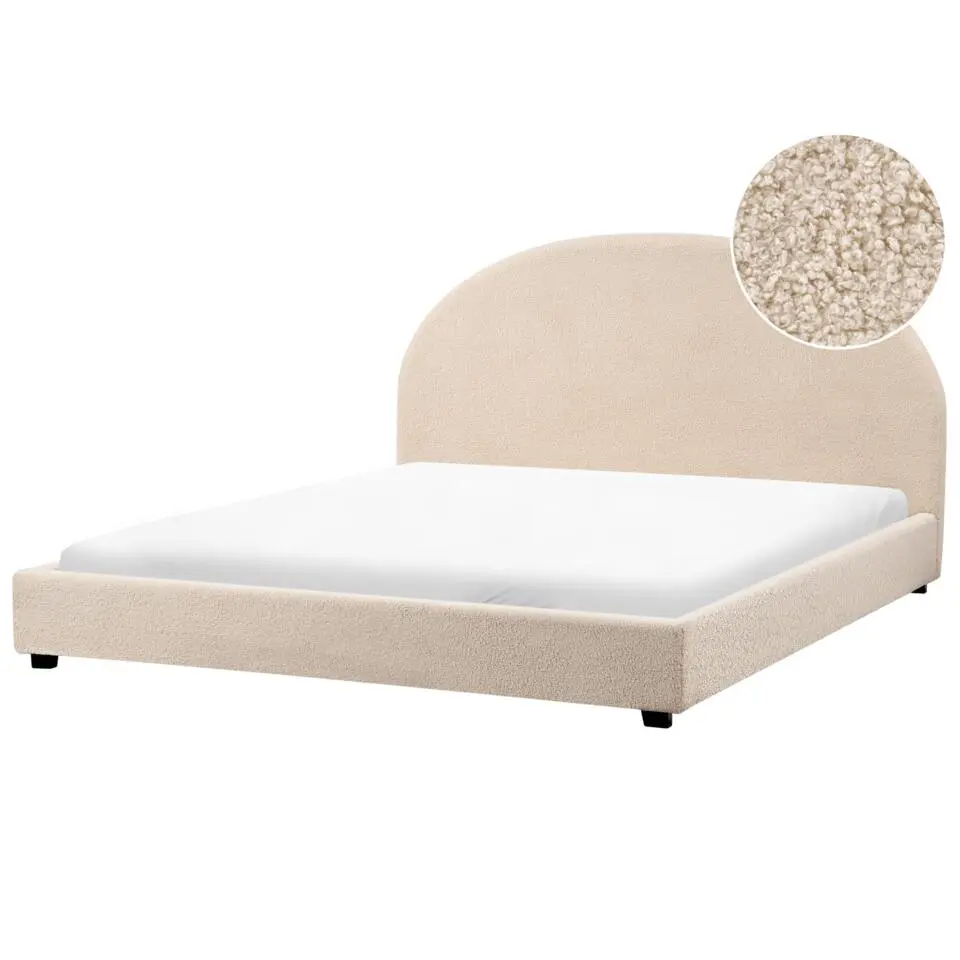 VAUCLUSE - Tweepersoonsbed - Beige - 180 x 200 cm - Bouclé