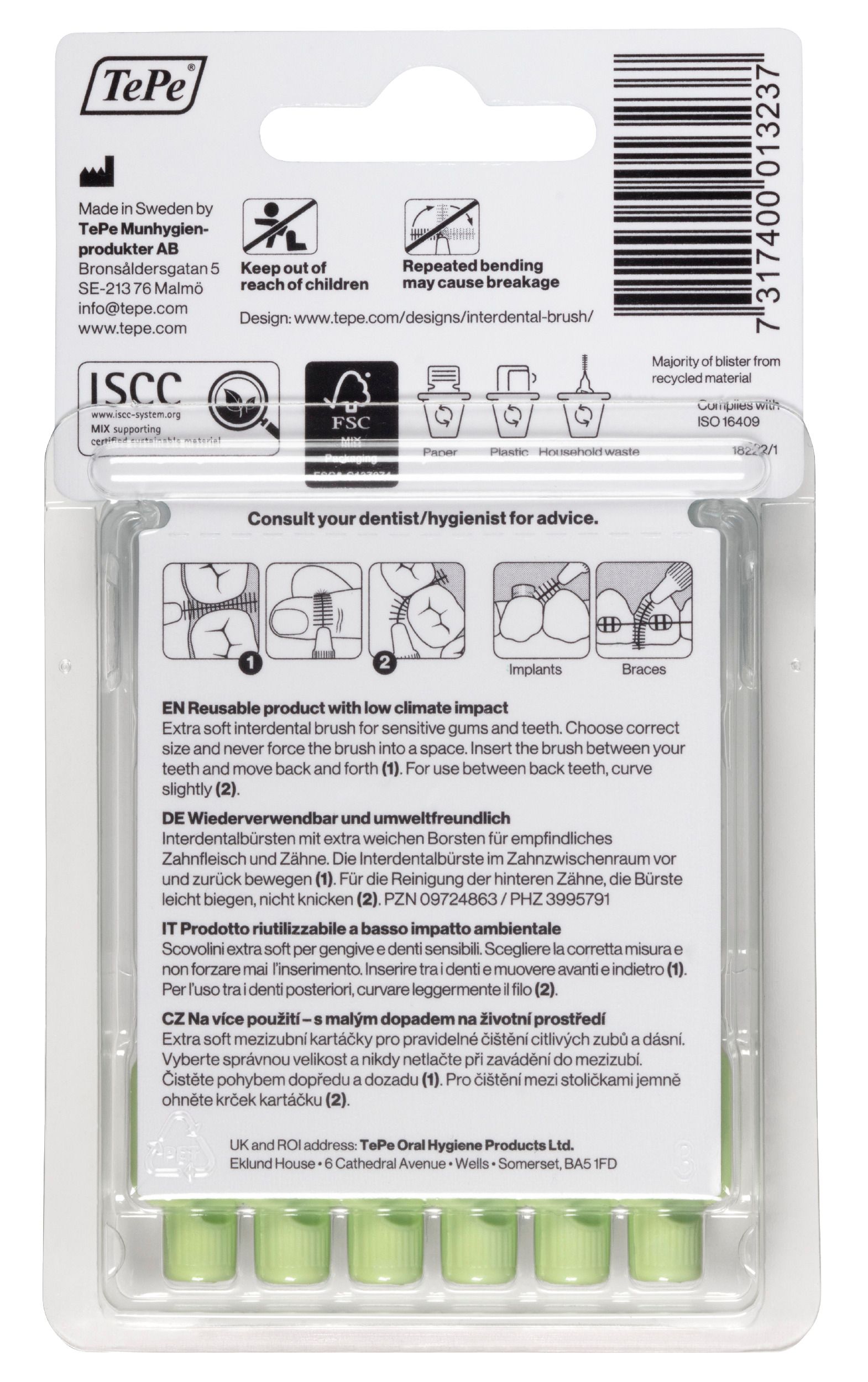 TePe Interdentalbürste Extra Soft 0,8 - 1,6 mm grün