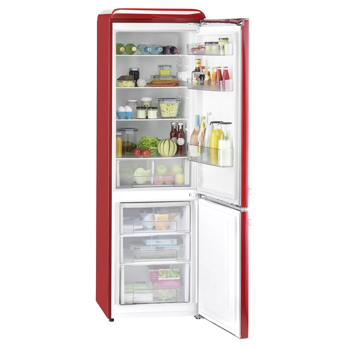 Kühlschrank Frescolino Classic rot,silber