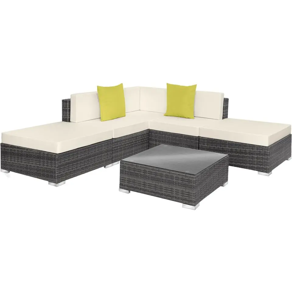 tectake - Loungeset Parijs - wicker - grijs