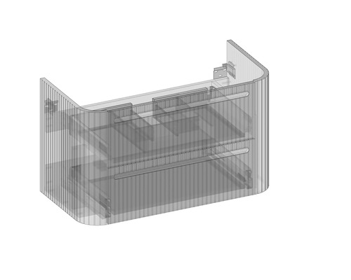 Onderkast Devo Gloria 2.0 86x50x42 cm premium wit supermat geribbeld