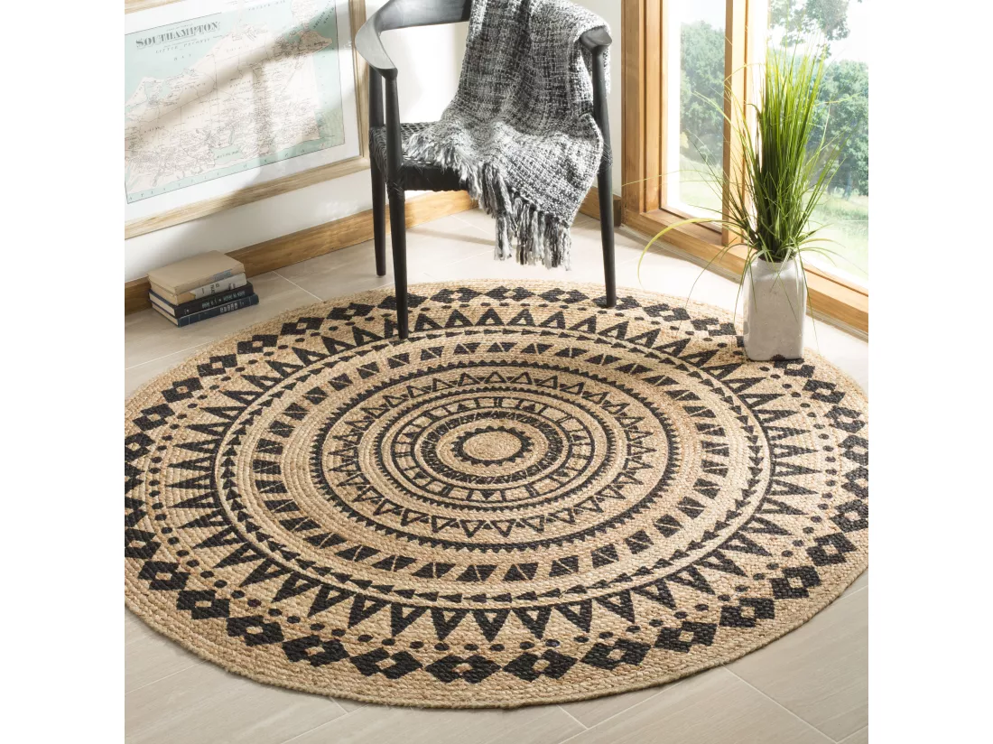Tapis Black & Natural 152 X 152 cm - Houda