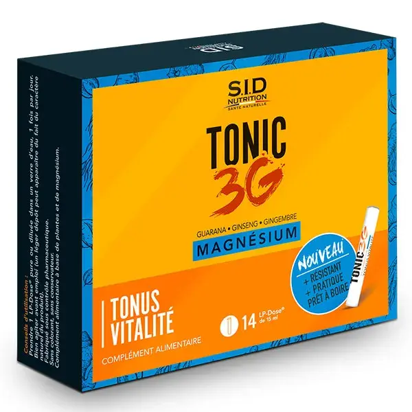 SID Nutrition Tônico 3G Energia Vitalidade Magnésio 14 LP - Dose de 15ml