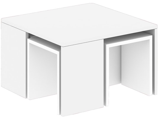 CONCEPT1 - Table basse Ensemble de ortanca blanc 60 x 60 x h36,8cm
