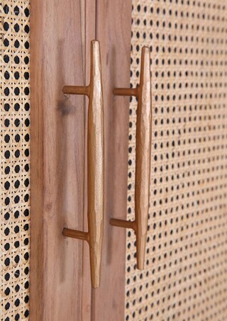 INTERhome Schrank STRANGE 100 x 180 cm Akazie massiv/goldfarbig
