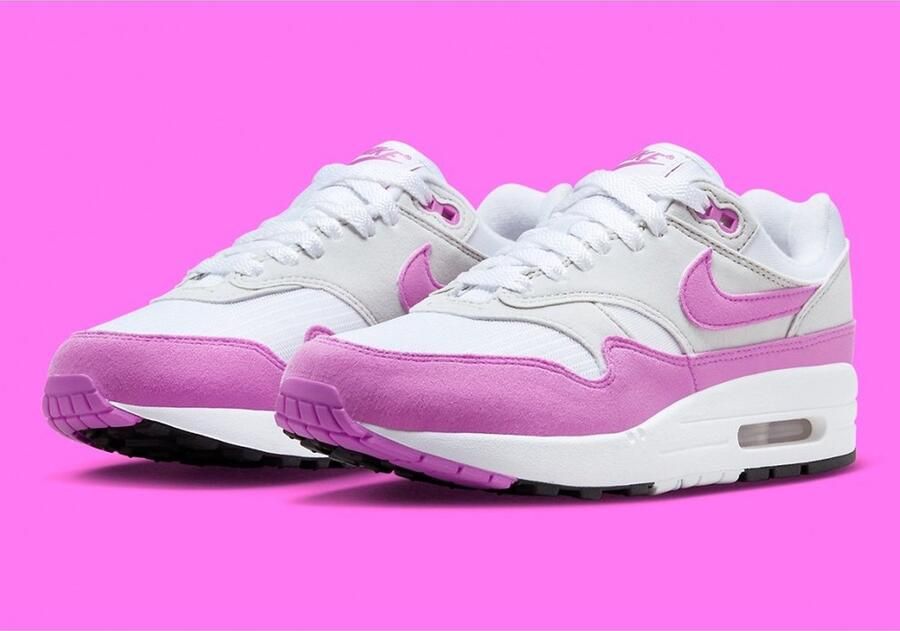 Nike Wmns Air Max 1 '87 Running Schoenen natural grey fuchsia dream white black maat: 40 beschikbare maaten:36.5 37.5 38.5 39 40.5 41