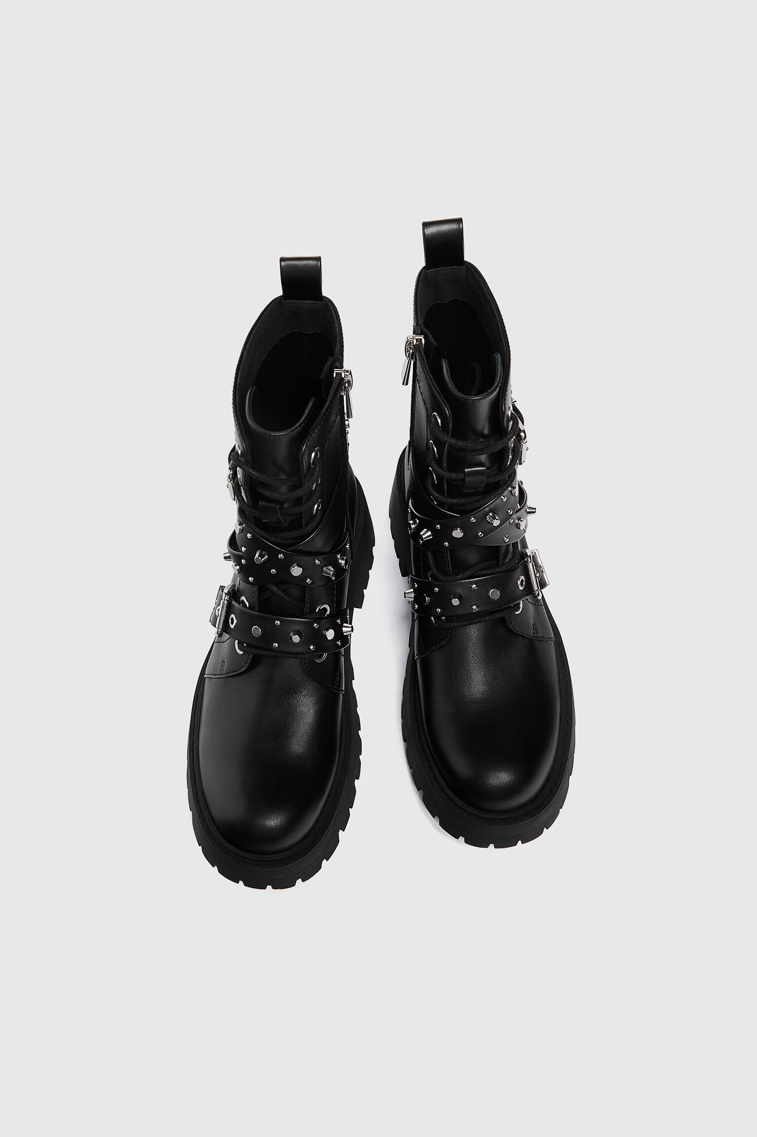 Botas de motociclista com tachas - Pretas