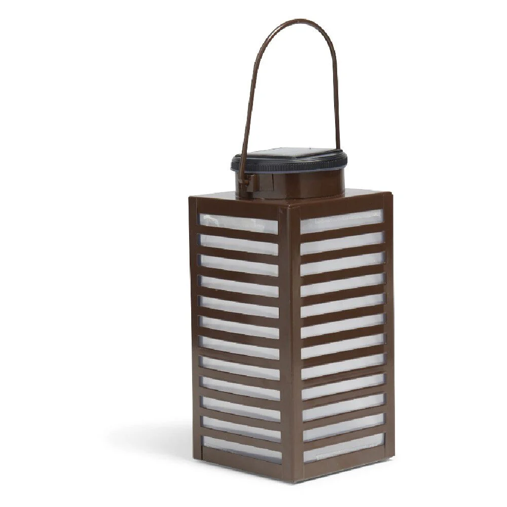 Lanterne solaire à poser ou suspendre noir 1 LED blanc chaud