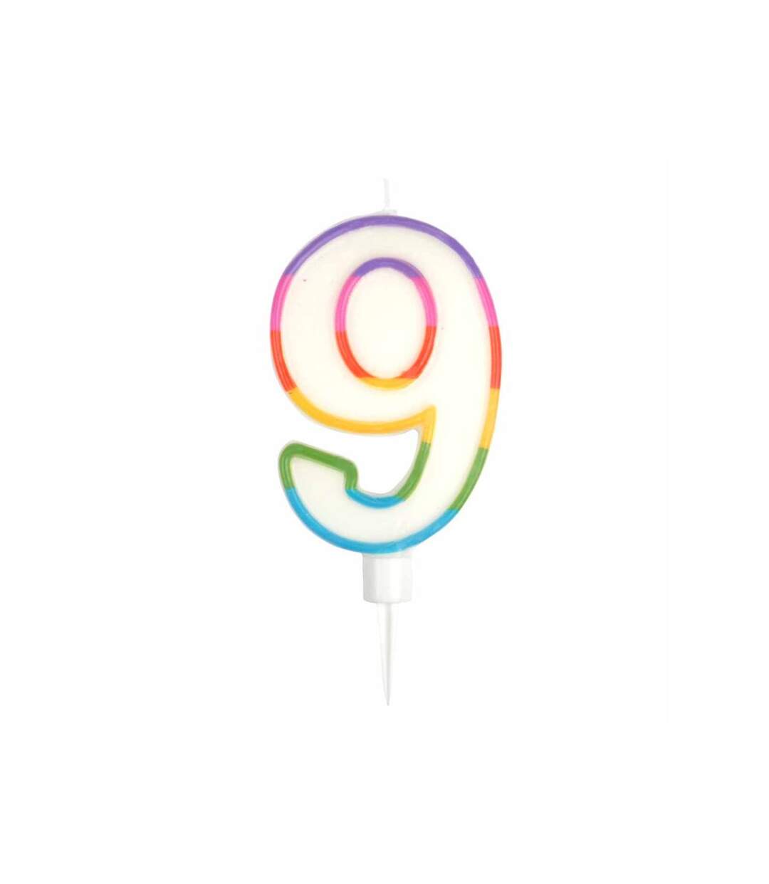 Paris Prix - Bougie D'anniversaire chiffre 9 10cm Multicolore