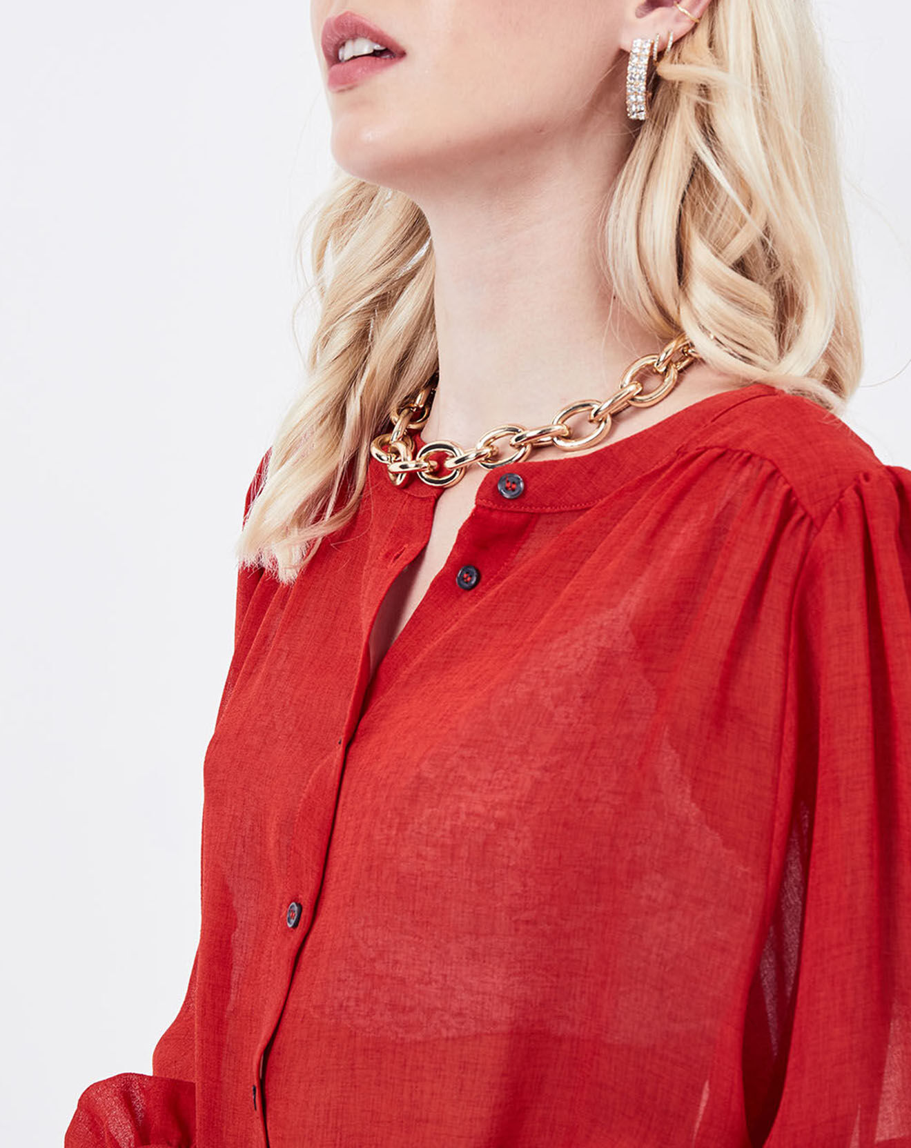 See u Soon Chemise Jaque transparente rouge
