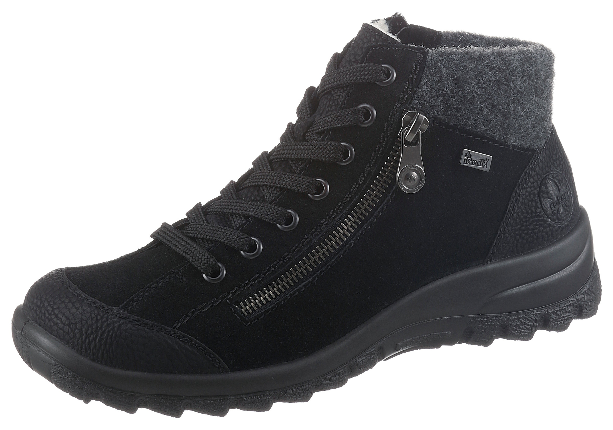 Rieker Winterboots  , Outdoorboots, Winterstiefelette mit Filz-Schaftabschluss, Rieker TEX