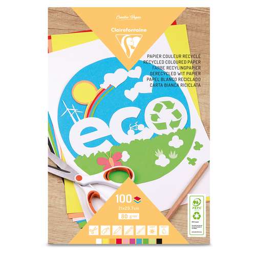 Clairefontaine Recycling Zeichenblock ECO, farbig