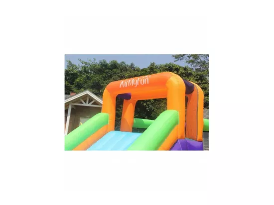 Château Gonflable Toboggy avec toboggan XXL et mur d'escalade, Surface 435x200x220 cm - souffleur et sac de rangement inclus
