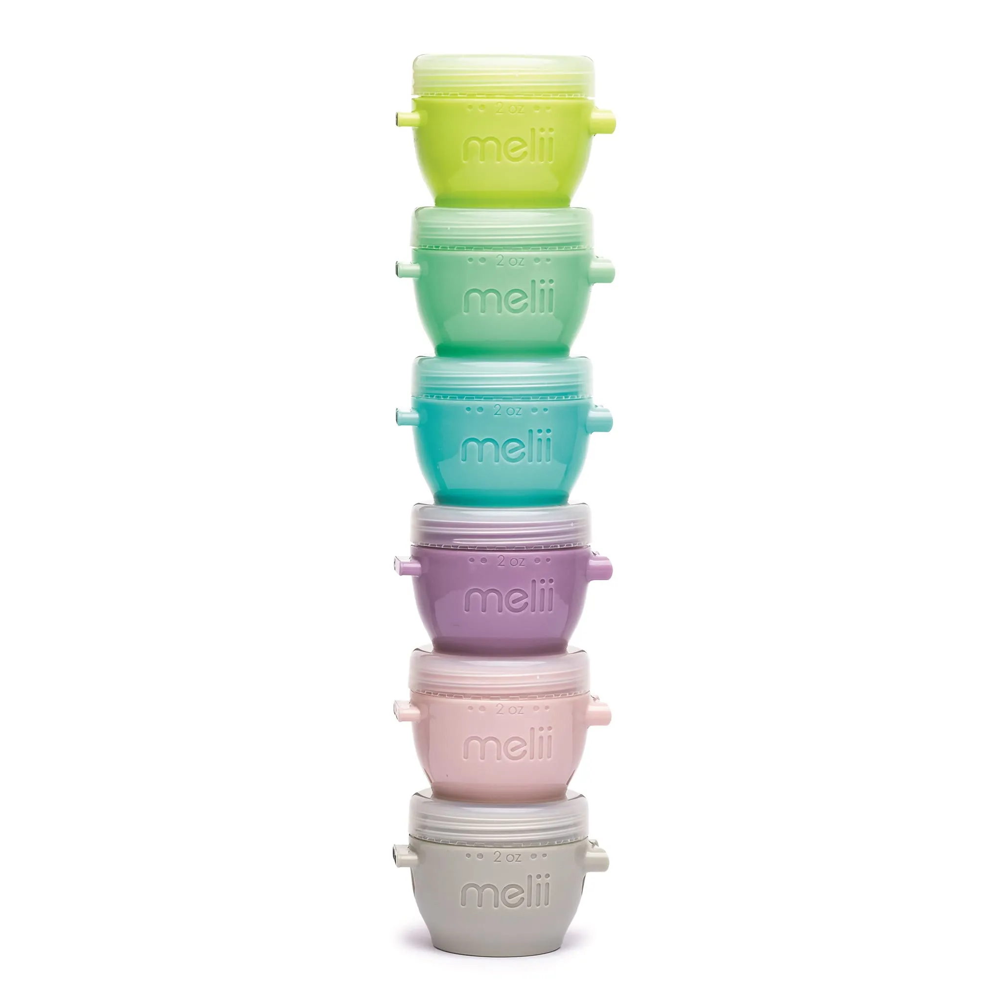 Melii Bols et Couvercles Snap & Go Pods 2oz Paquet de 6