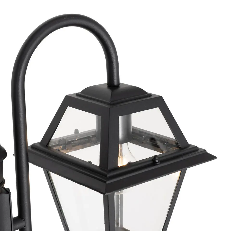 Qazqa staande buitenlampen berta zwart e27