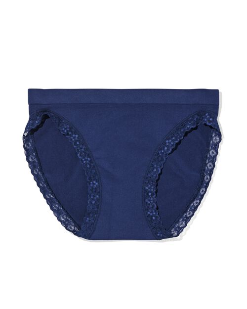 culotte femme microfibre sans couture avec dentelle bleu foncé