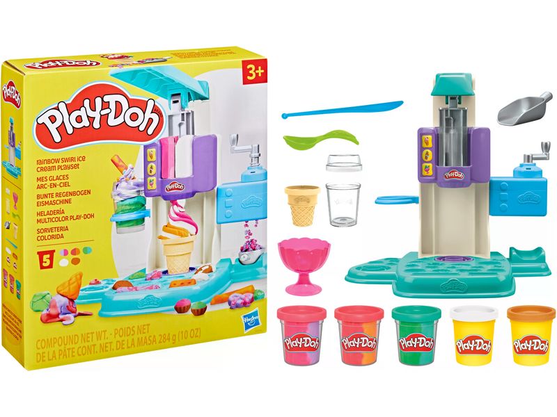 Play-Doh Knetspielzeug Regenbogen-Eismaschine Farbenfrohes Eismaschinen-Spielset