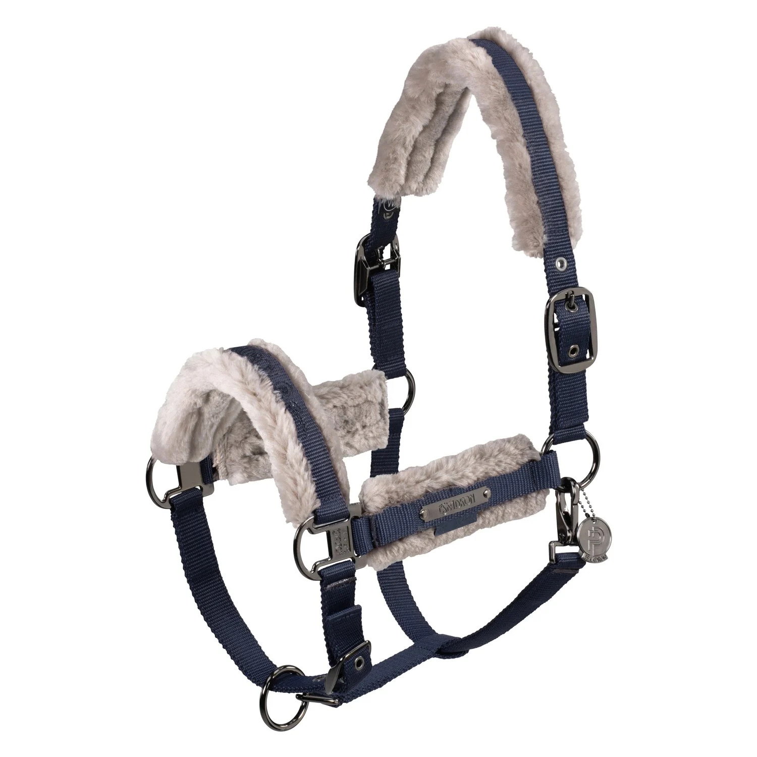 ESKADRON Platinum Halfter Double Pin Girth FauxFur  - atlantic blue