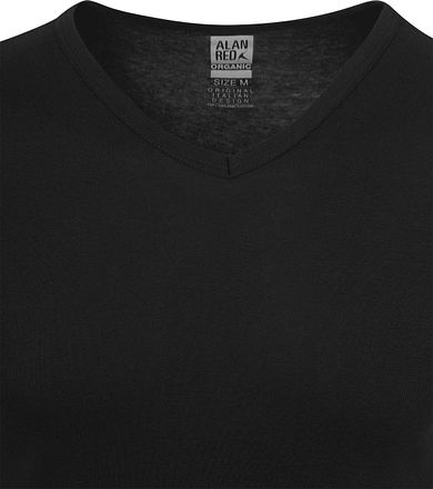 Alan Red Vancouver T-shirt V-Hals Zwart 2-Pack 7032/2P/99 Vancouver Rib Black kopen