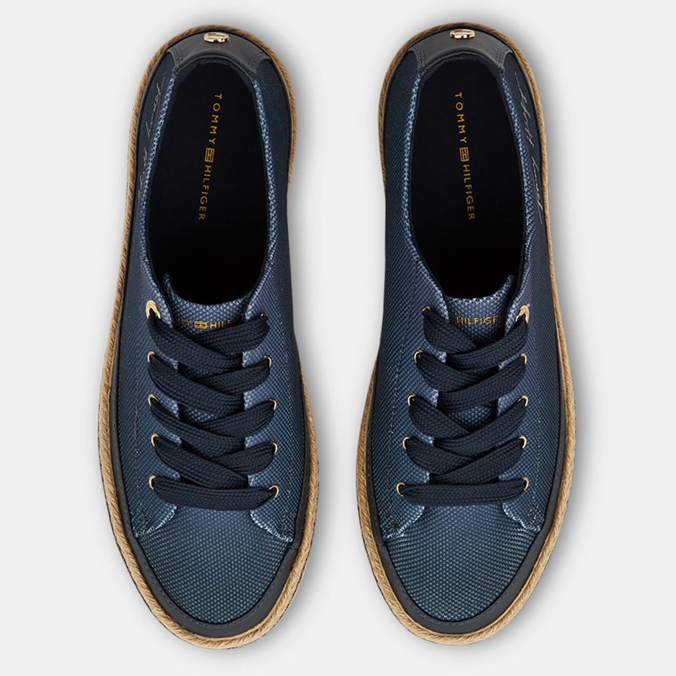 Tommy Hilfiger Baskets en Toile basses plateforme bleues