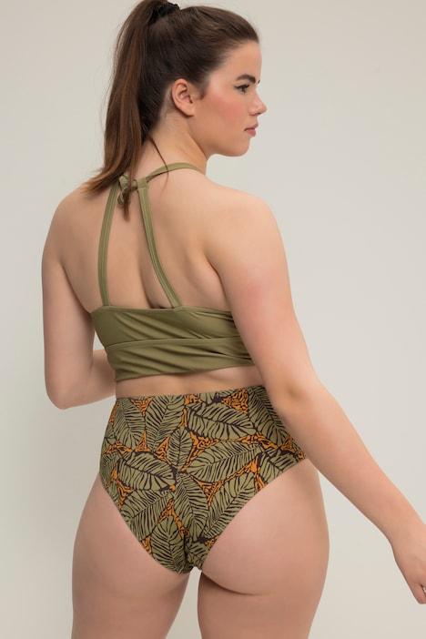 Bikini-Slip, Blätterprint, HighWaist