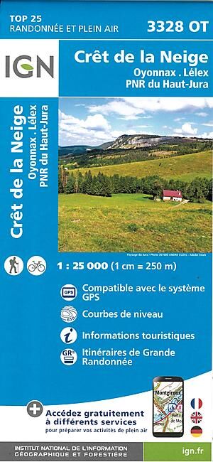IGN - TOP25 3328OT CRET DE LA NEIGE 1 25 000