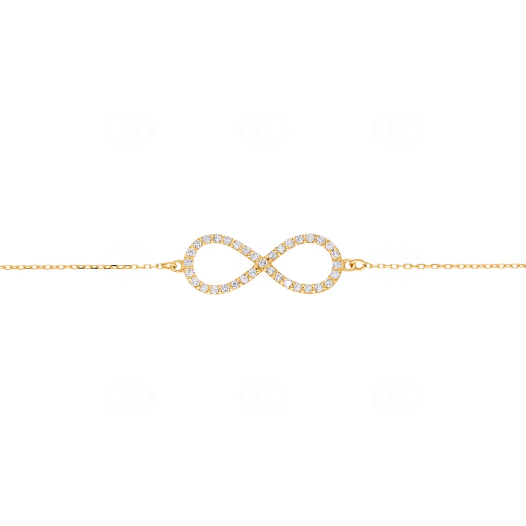 Armband 750/18 K Gelbgold Infinity mit Diamanten 0.25 ct H/si