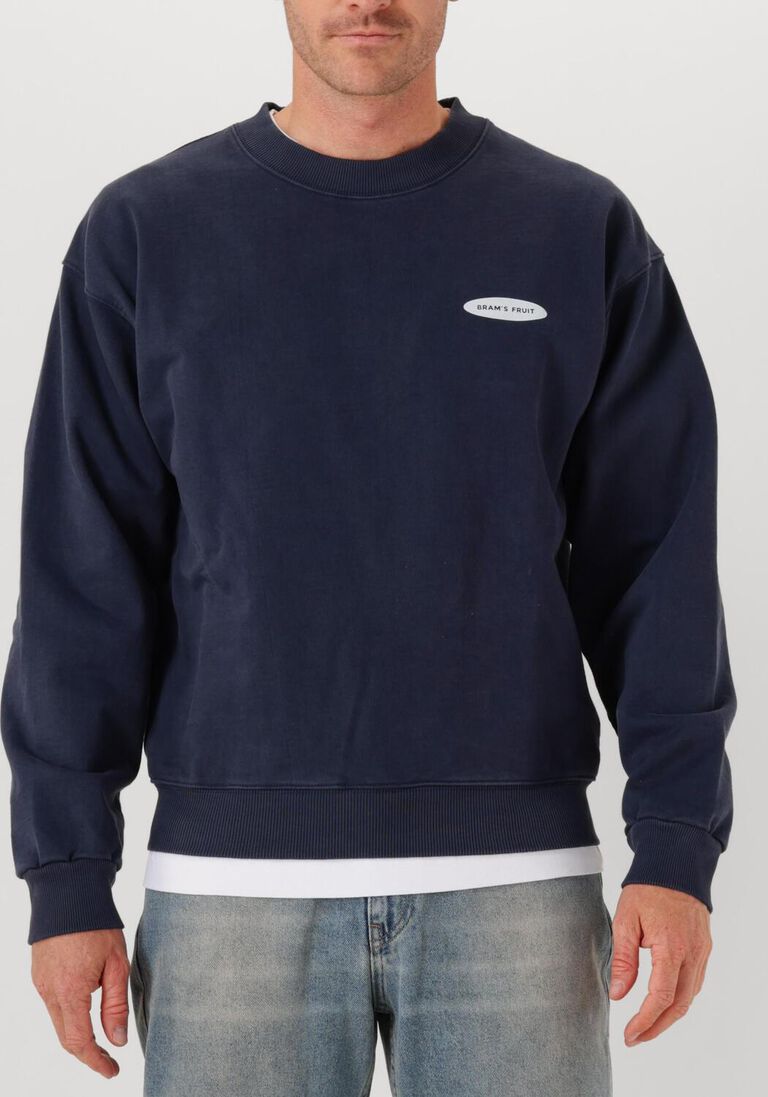 donkerblauwe bram's fruit sweater f*ck off crewneck