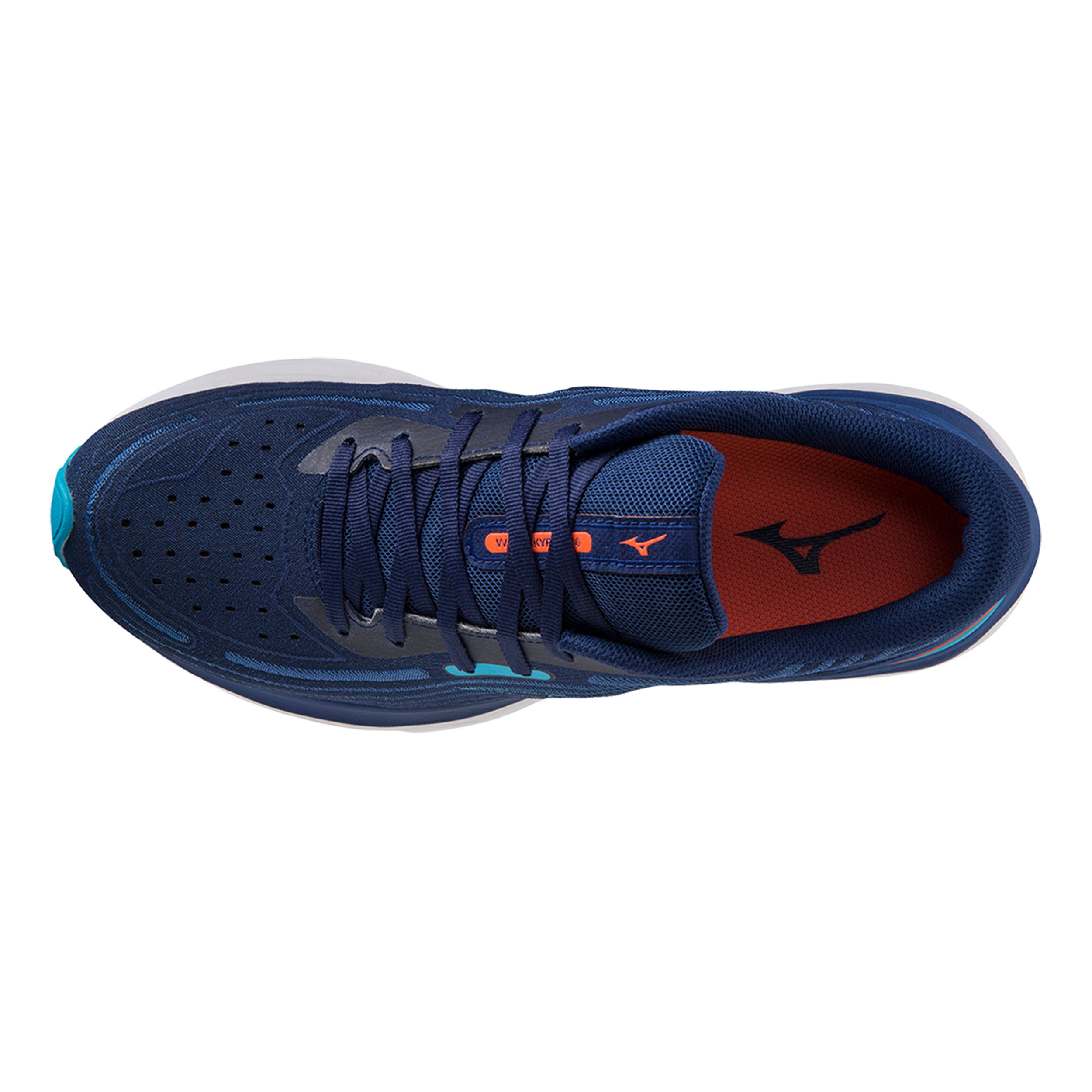 Mizuno Wave Skyrise 4 Chaussure De Running Sans Stabilisateurs Hommes - Bleu Foncé , Bleu Clair