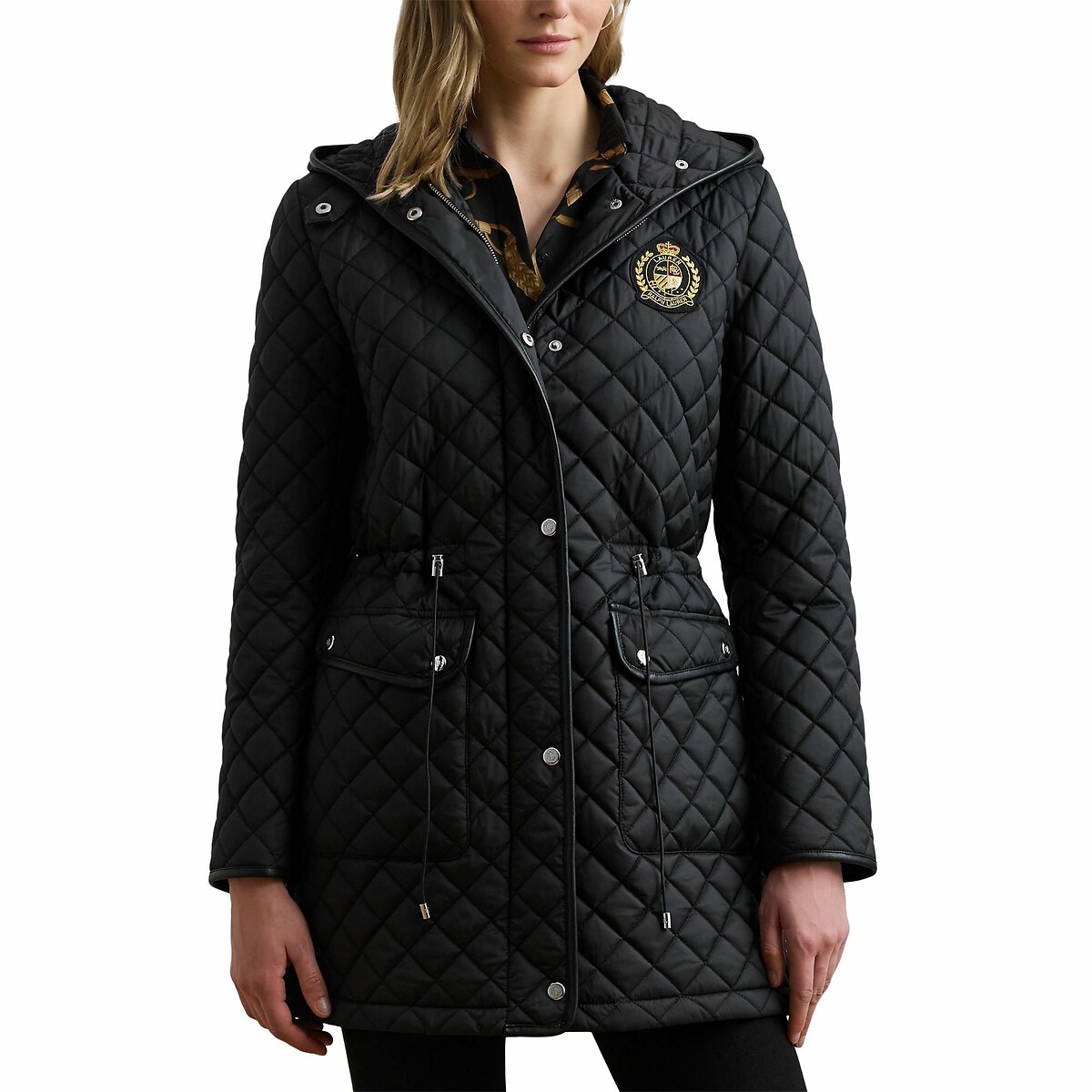 LAUREN RALPH LAUREN<br>Casaco de comprimento médio com capuz e aplique