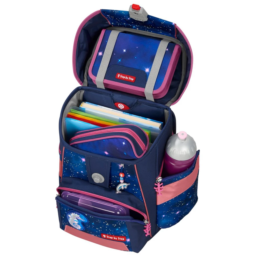 Step by Space Reflect Schulranzen Set 5 tlg. Star Seahorse Zoe