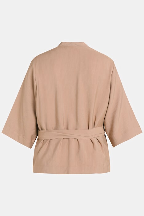 Bluse, Wickeloptik, V-Ausschnitt, 3/4-Arm