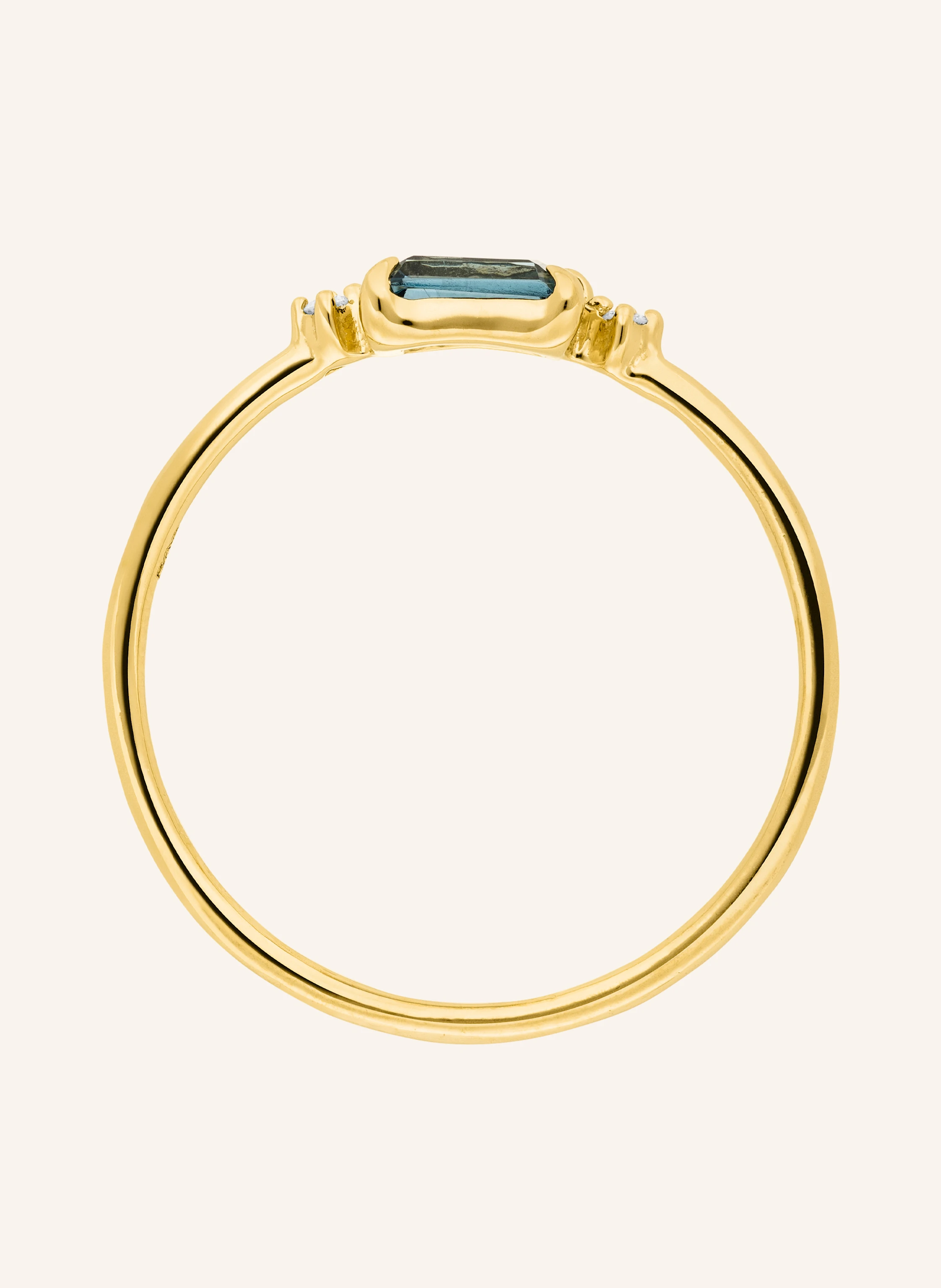 Leaf Ring LONDON BLUE TOPAZ aus 14 Karat Gelbgold
