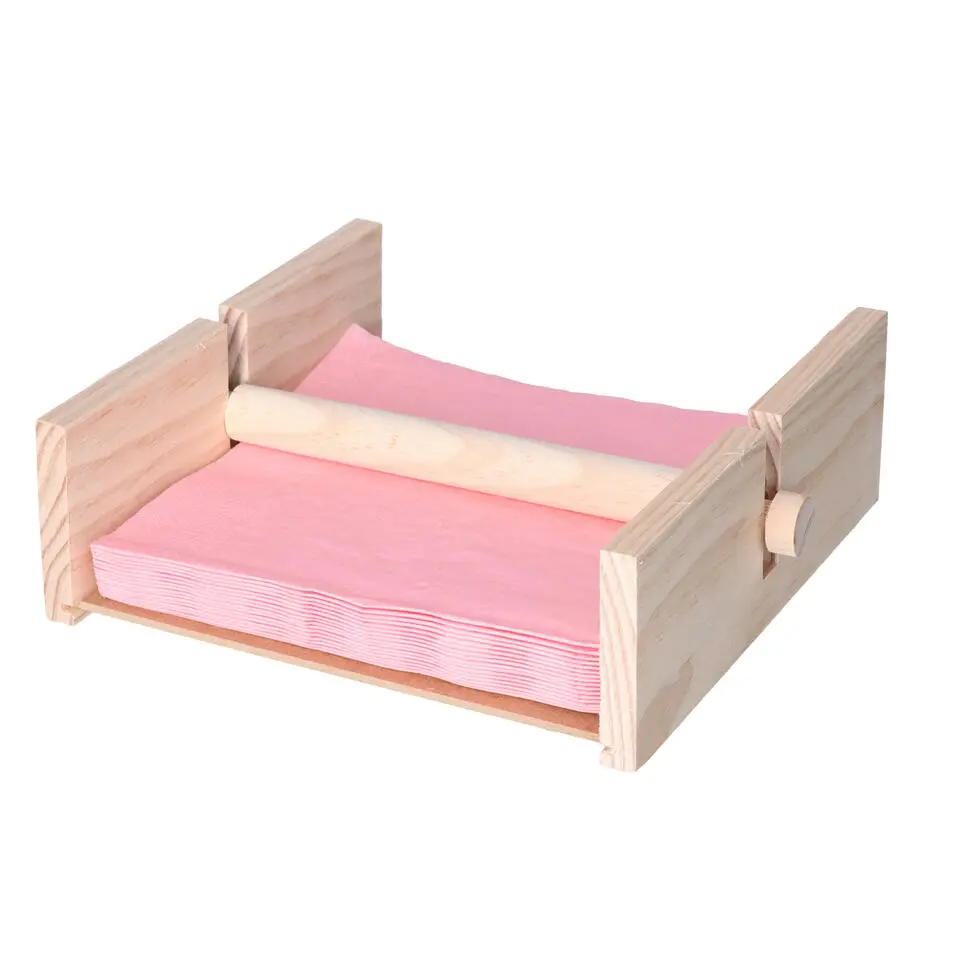 CM Servettenhouder - hout - naturel - 21 x 19 x 7 cm