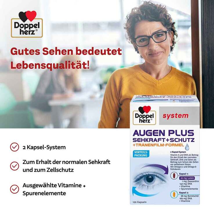 Doppelherz System Augen Plus Sehkraft+Schutz Kapseln, 120 St
