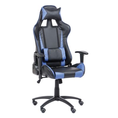 Fauteuil gamer SPORTING - accoudoirs réglables - noir et bleu