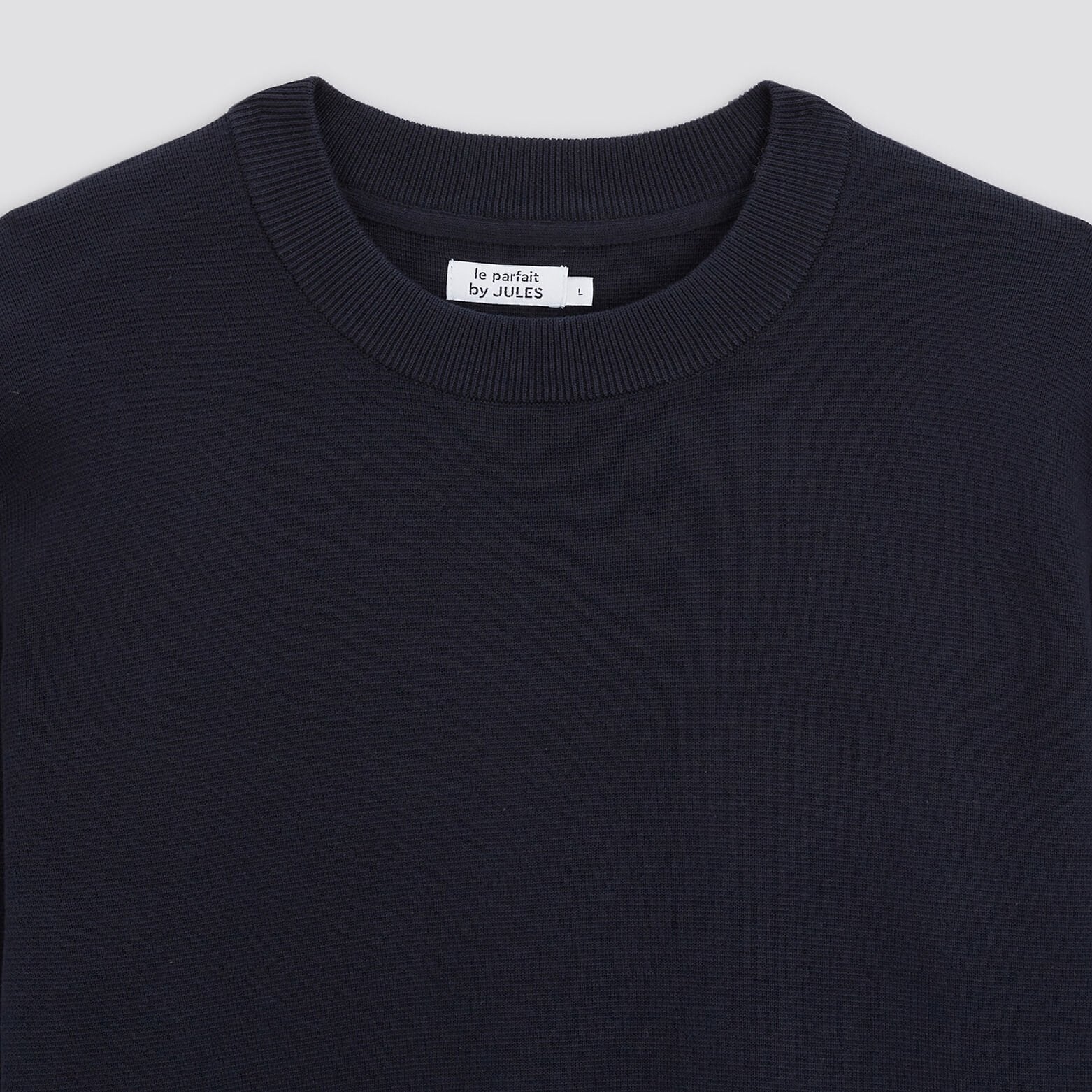Pull uni 'le parfait by JULES' Bleu moyen