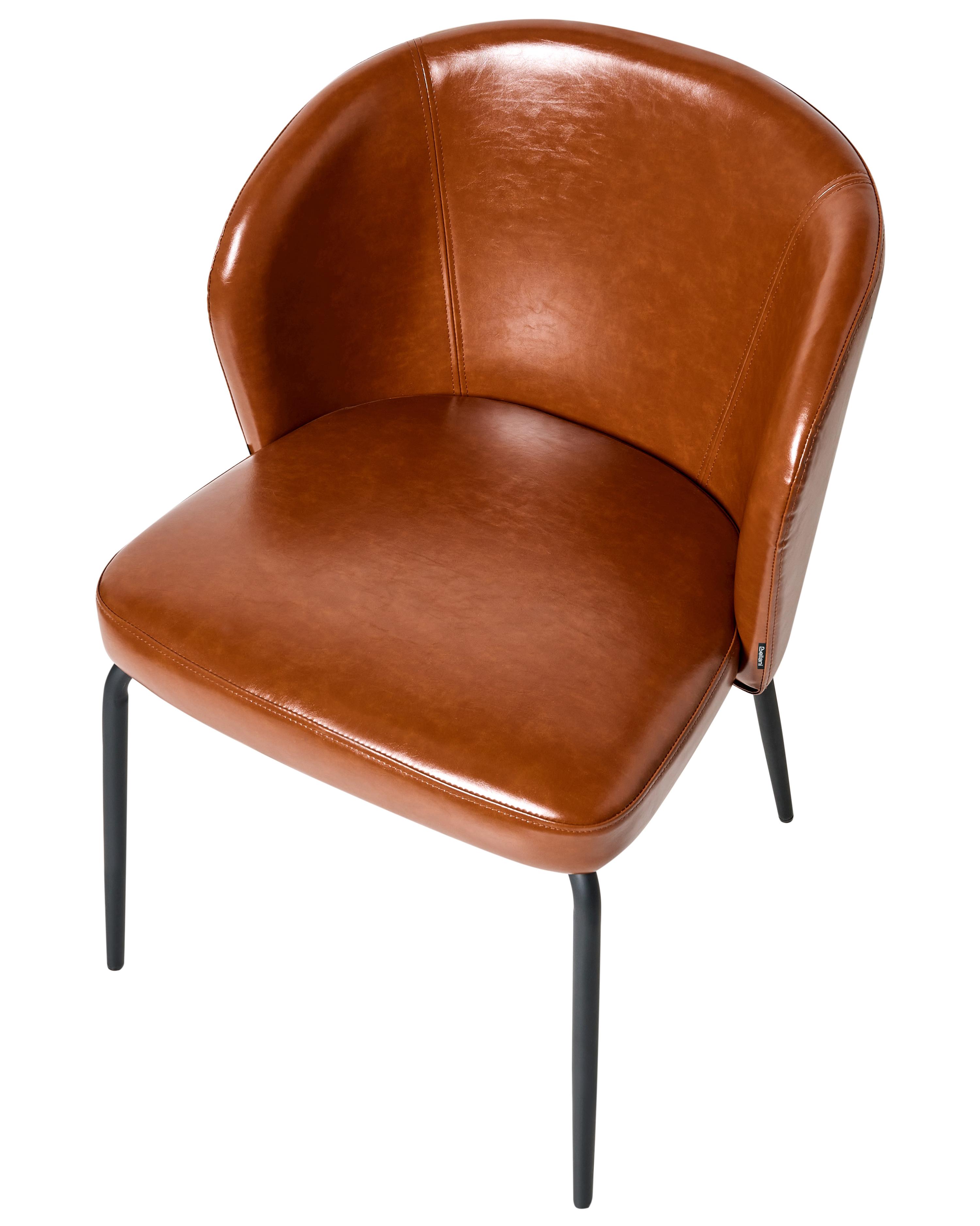 Set van 2 eetkamerstoelen ZANA Kunstleer Goudbruin